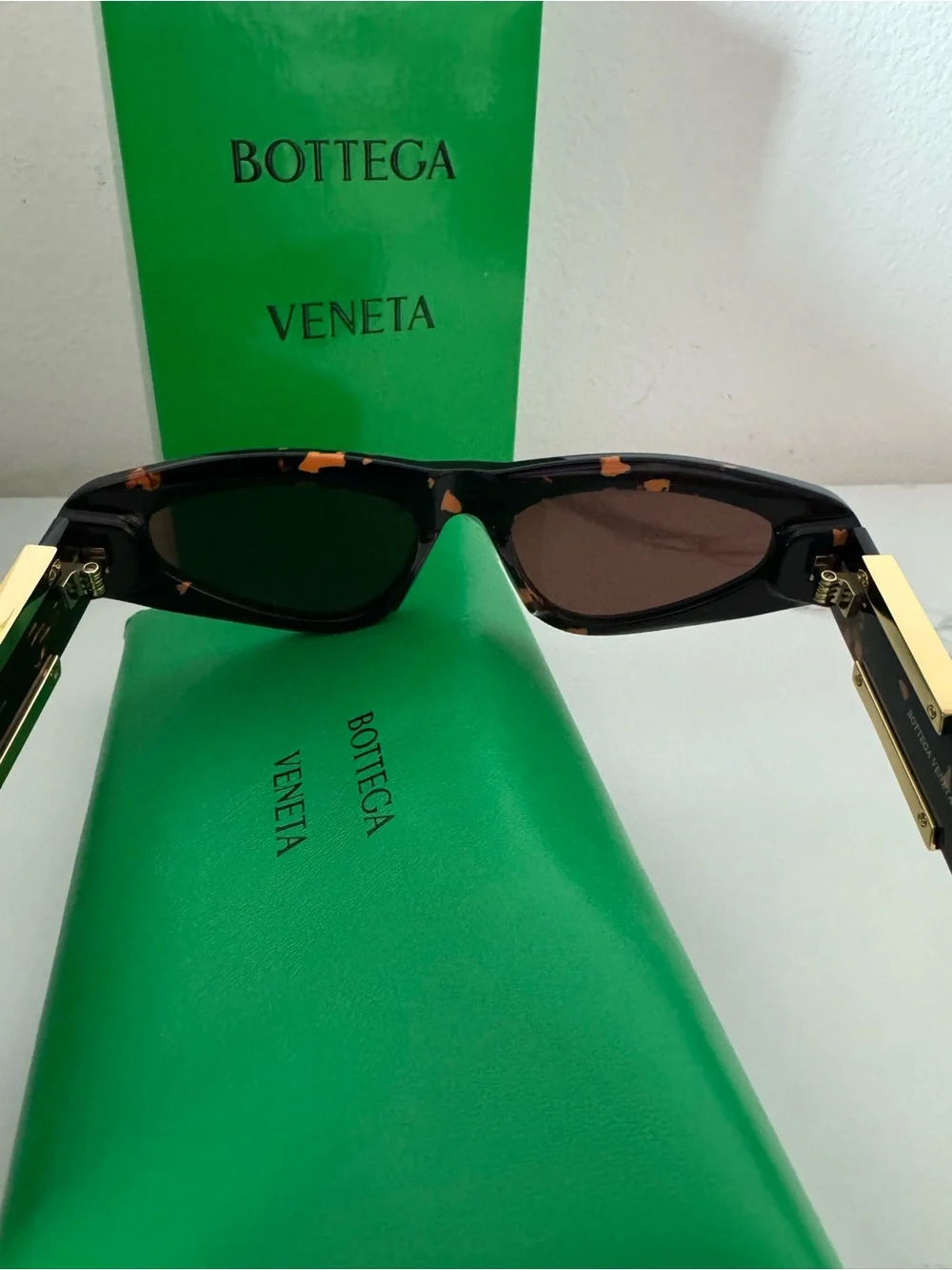 Bottega Veneta Black and Tortoiseshell Cat-Eye Sunglasses